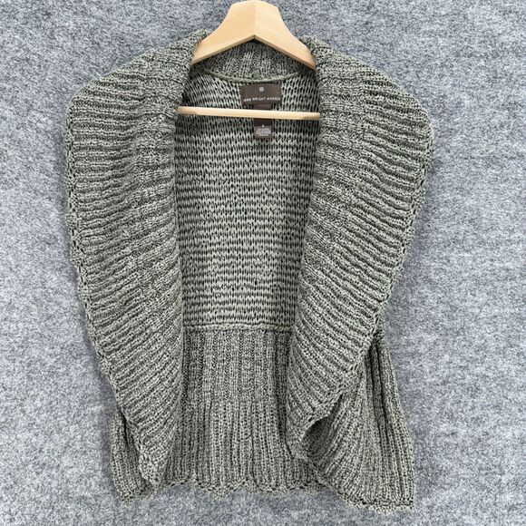Fenn Wright Manson Cardigan Women S Small Gray Collared Open Front Sleeveless - Picture 1 of 6